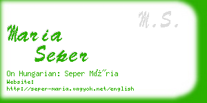 maria seper business card